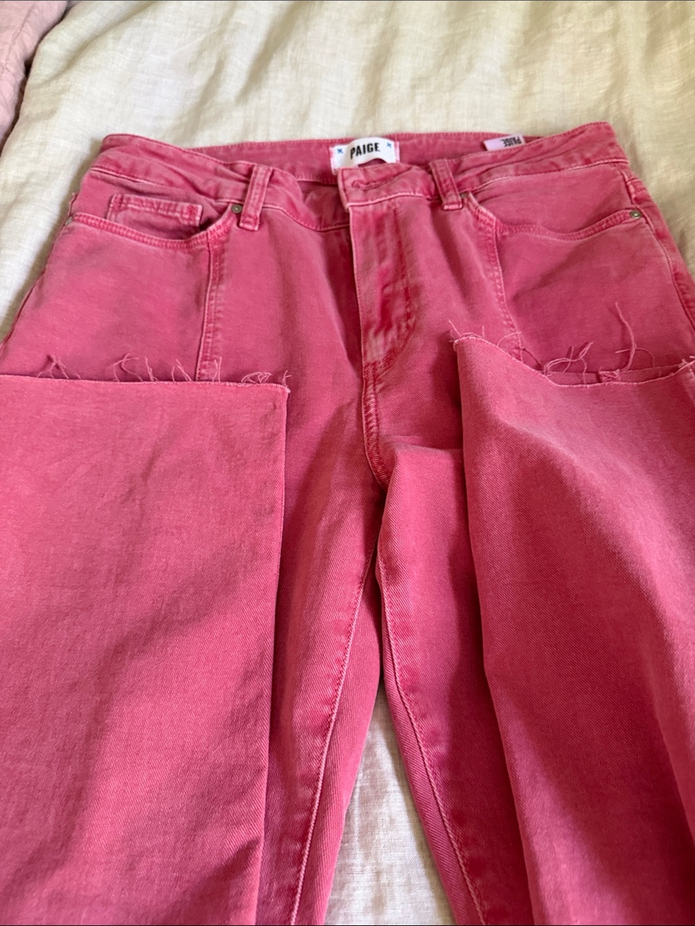 PAIGE Cindy Coral Pink Cropped Ankle Jeans - Picture 10 of 10